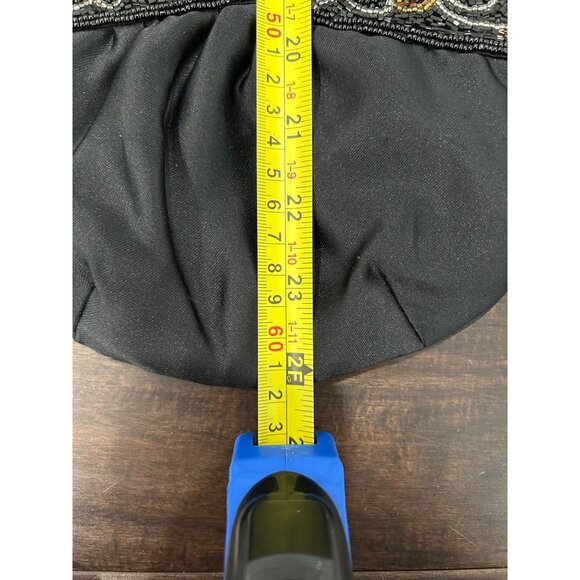 Beaded Black Evening Crossbody Bag With Gold Silver Embellishments - Picture 8 of 10